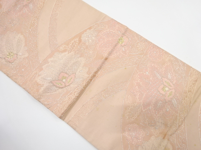 JAPANESE KIMONO / ANTIQUE FUKURO OBI / SILK / WOVEN CHINESE FLOWER